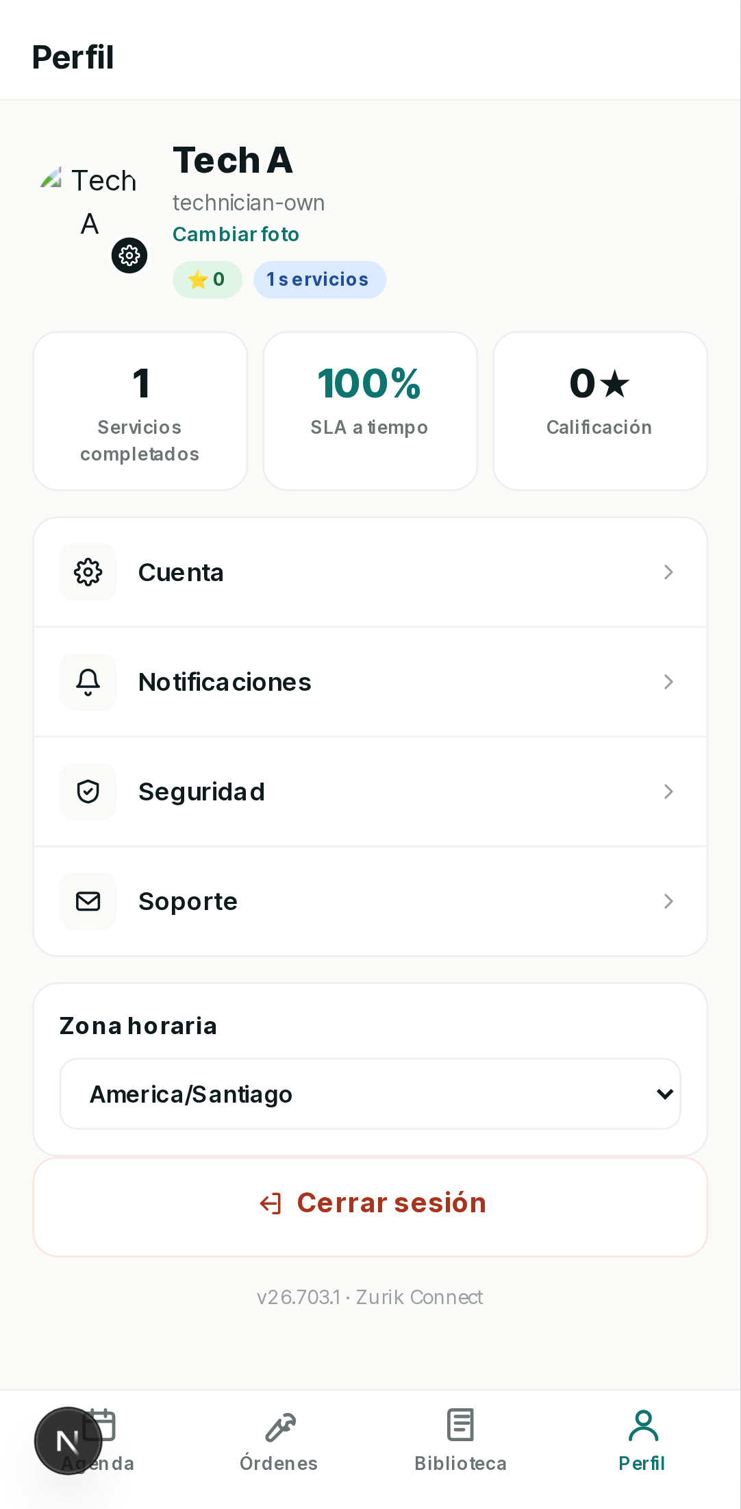 Perfil del técnico